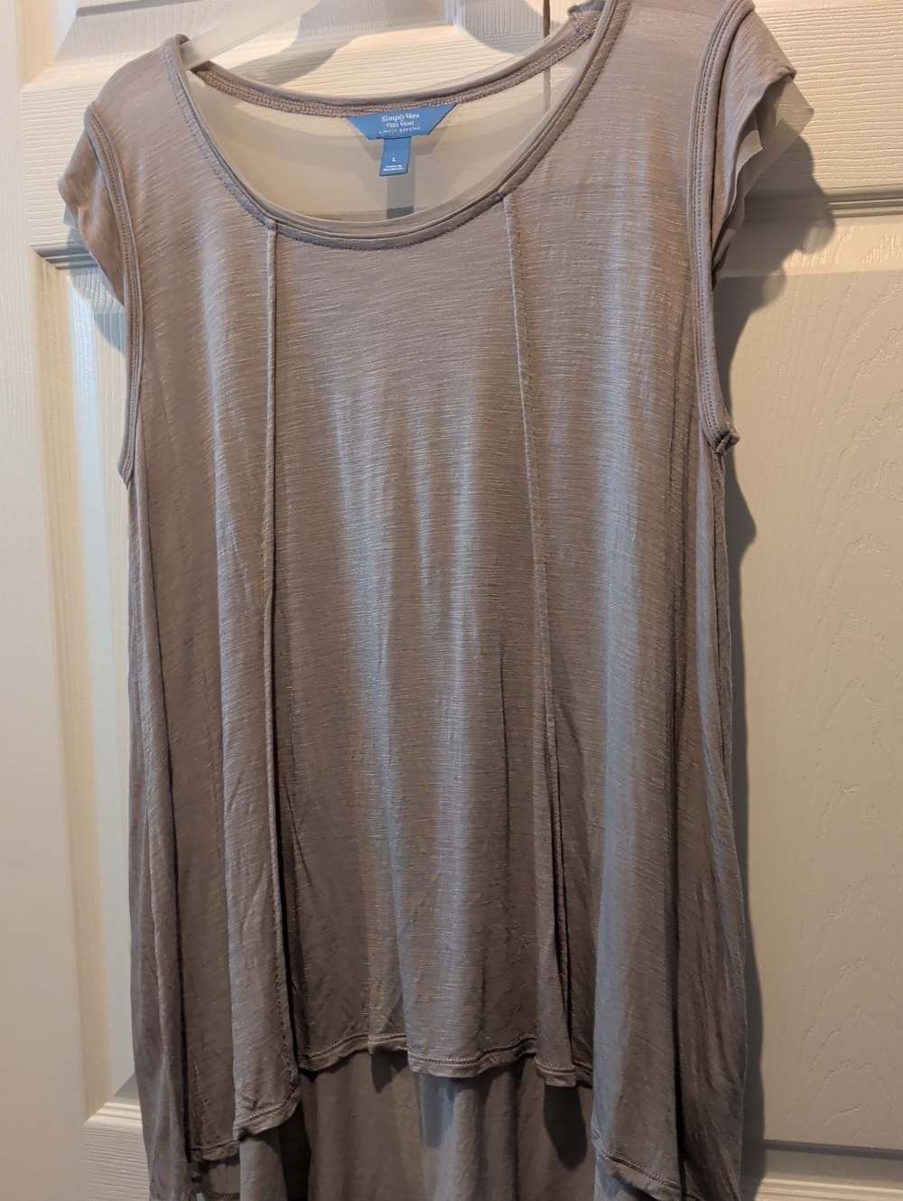 Simply Vera Taupe Swing Cap-Sleeve Tunic